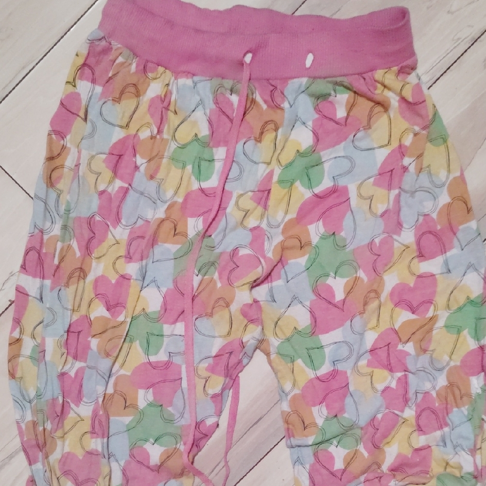 Colorful Heart Pattern Pajama Pants